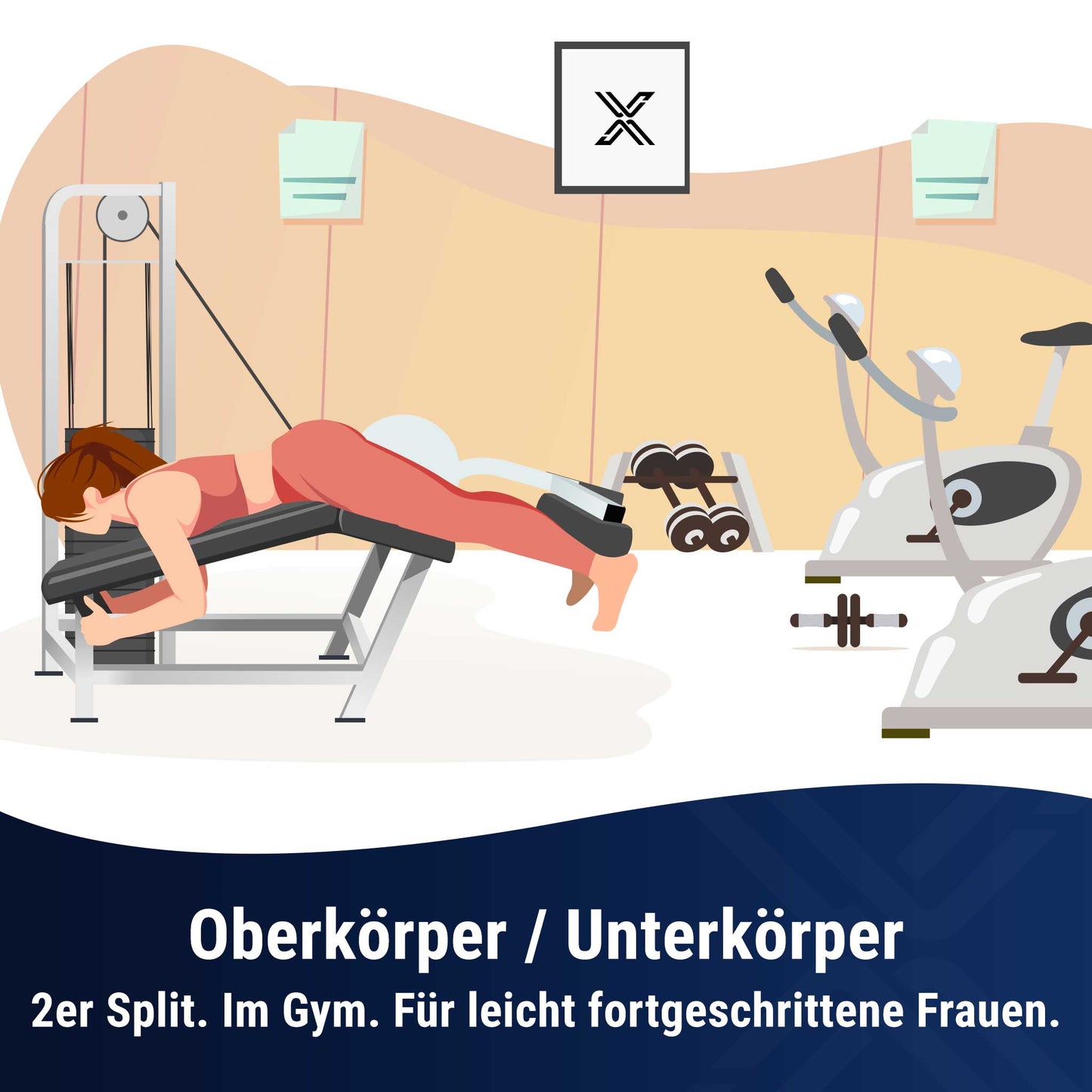 OK / UK im Gym für leicht fortgeschrittene Frauen