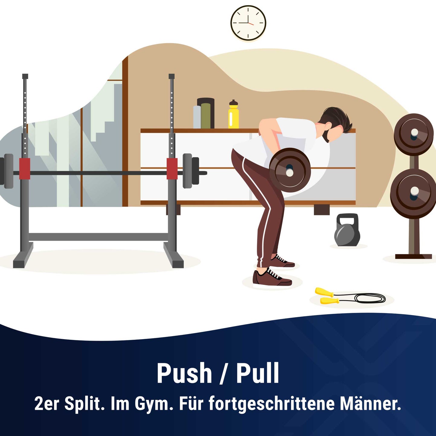 Push / Pull im Gym für fortgeschrittene Männer